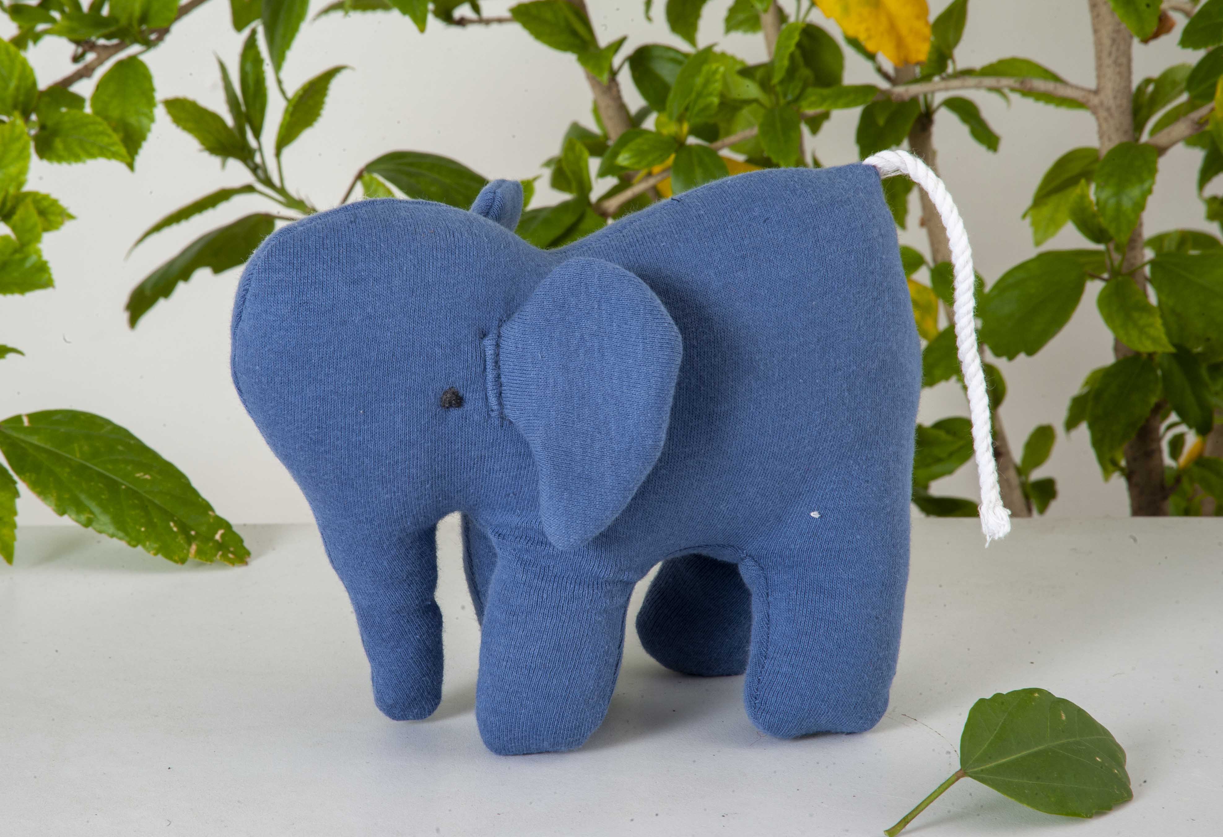 Elephant soft toy Dark Blue/ Made in India /Baby/ Plush/Soft Toy | 100% Premium Cotton - Mojopanda Organic  Store