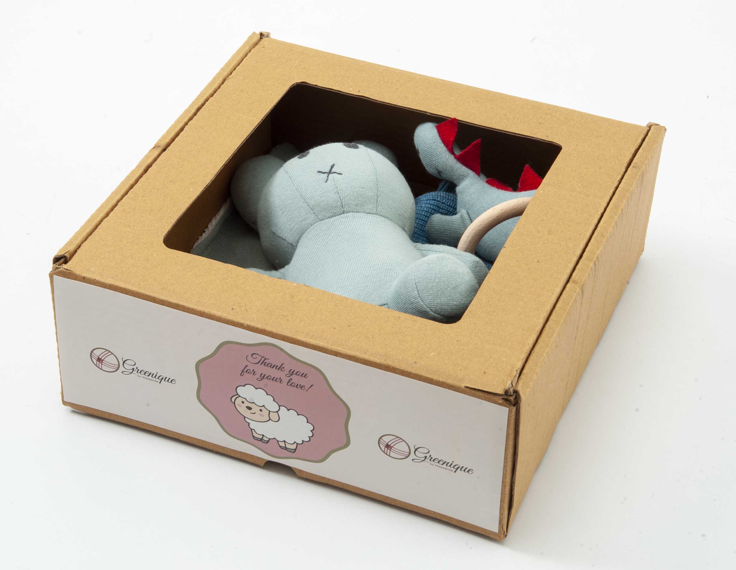 Gift Set of 5 (Blanket, Cardigan, Muslin Bib, Rabbit, Dino Rattle) | 100% Organic Cotton - Mojopanda Organic  Store