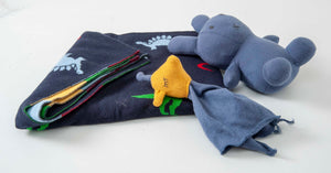 Gift  Set of 4 (Blanket with Muslin Bib, Rabbit, Giraffe Comforter) | 100% Organic Cotton - Mojopanda Organic  Store