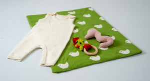 Green Birdies Knitted AC Blanket/Quilt for Baby | 100% Organic Cotton - Mojopanda Organic  Store