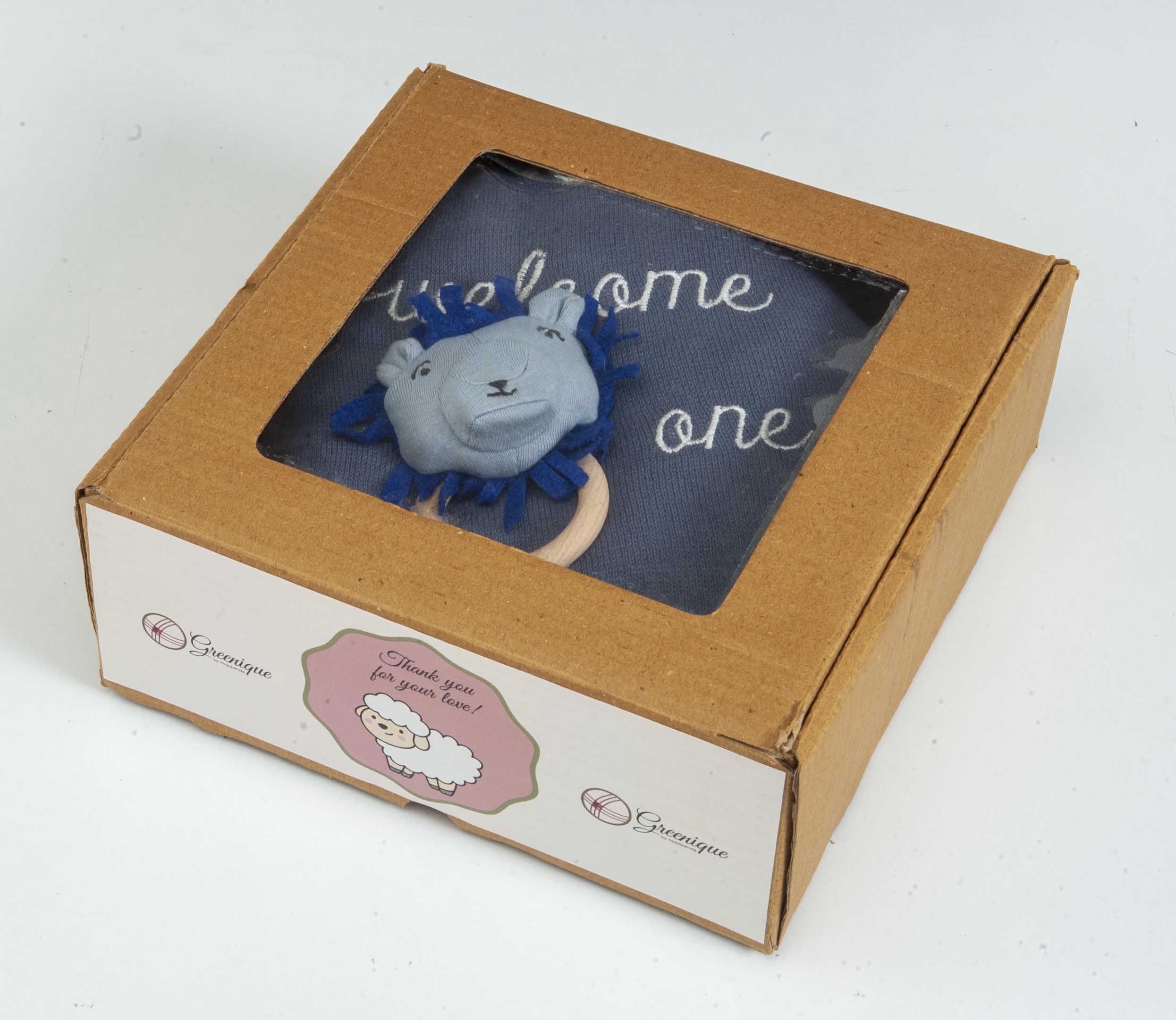 Gift Set of 2 (Cushion, Lion Rattle) | 100% Organic Cotton - Mojopanda Organic  Store