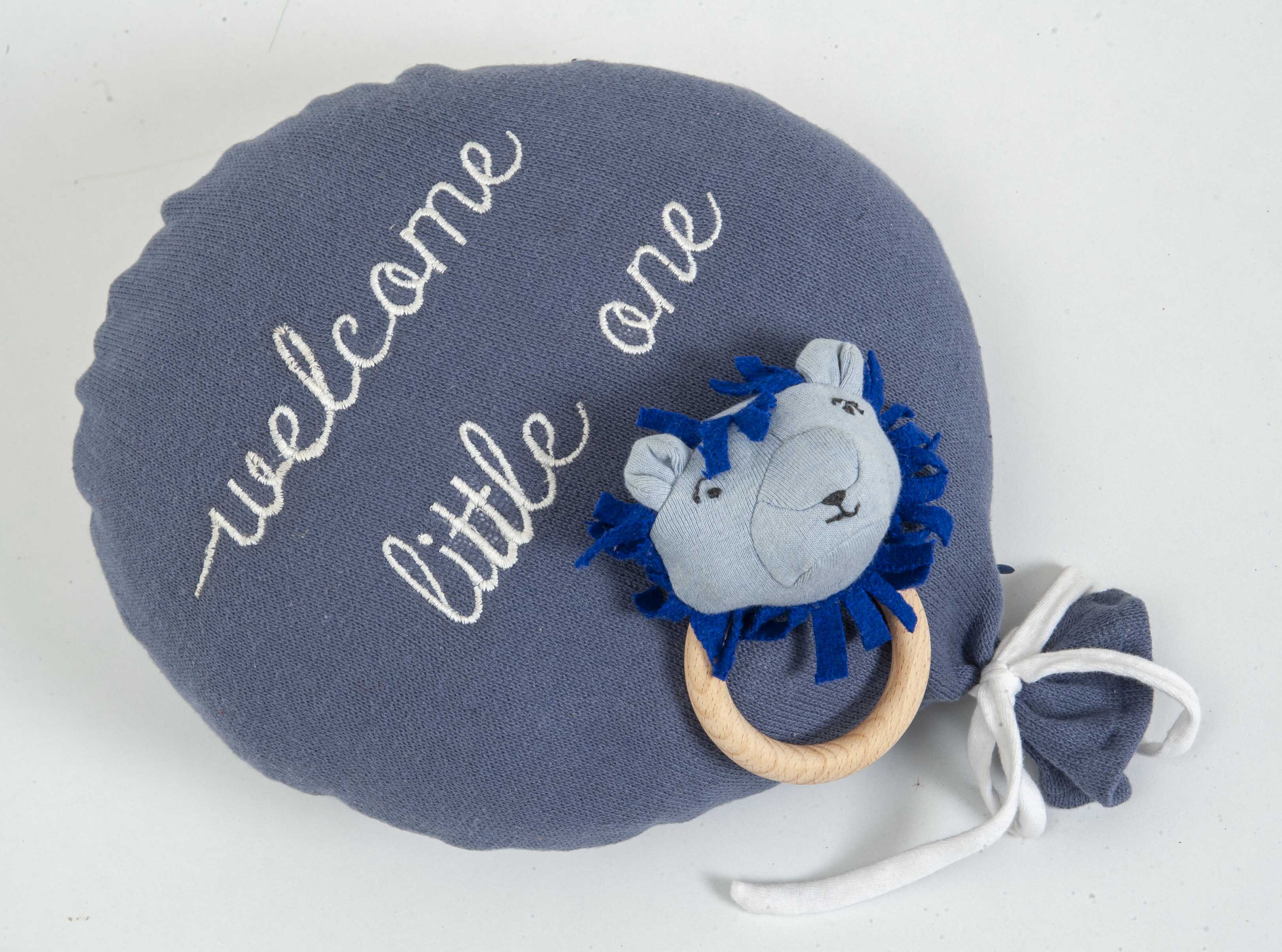 Gift Set of 2 (Cushion, Lion Rattle) | 100% Organic Cotton - Mojopanda Organic  Store
