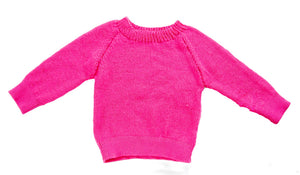 Organic Wool  |  Pullover  |  Fuchsia Fedora | Size- 5 years - Mojopanda Organic  Store