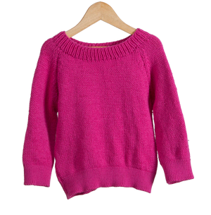 Organic Wool  |  Pullover  |  Fuchsia Fedora | Size- 5 years - Mojopanda Organic  Store