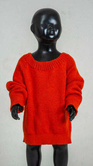 Organic Wool   |  Pullover  |   Grenadier | Size- 5 Years - Mojopanda Organic  Store
