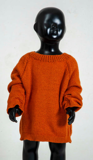 Organic Wool | Pullover |Tomato Cream | Size-5 years - Mojopanda Organic  Store