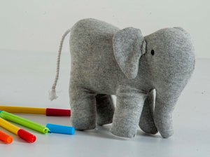 Elephant Machine Knitted Grey Stuffed Baby/Plush/Soft Toy | 100% Premium Cotton - Mojopanda Organic  Store
