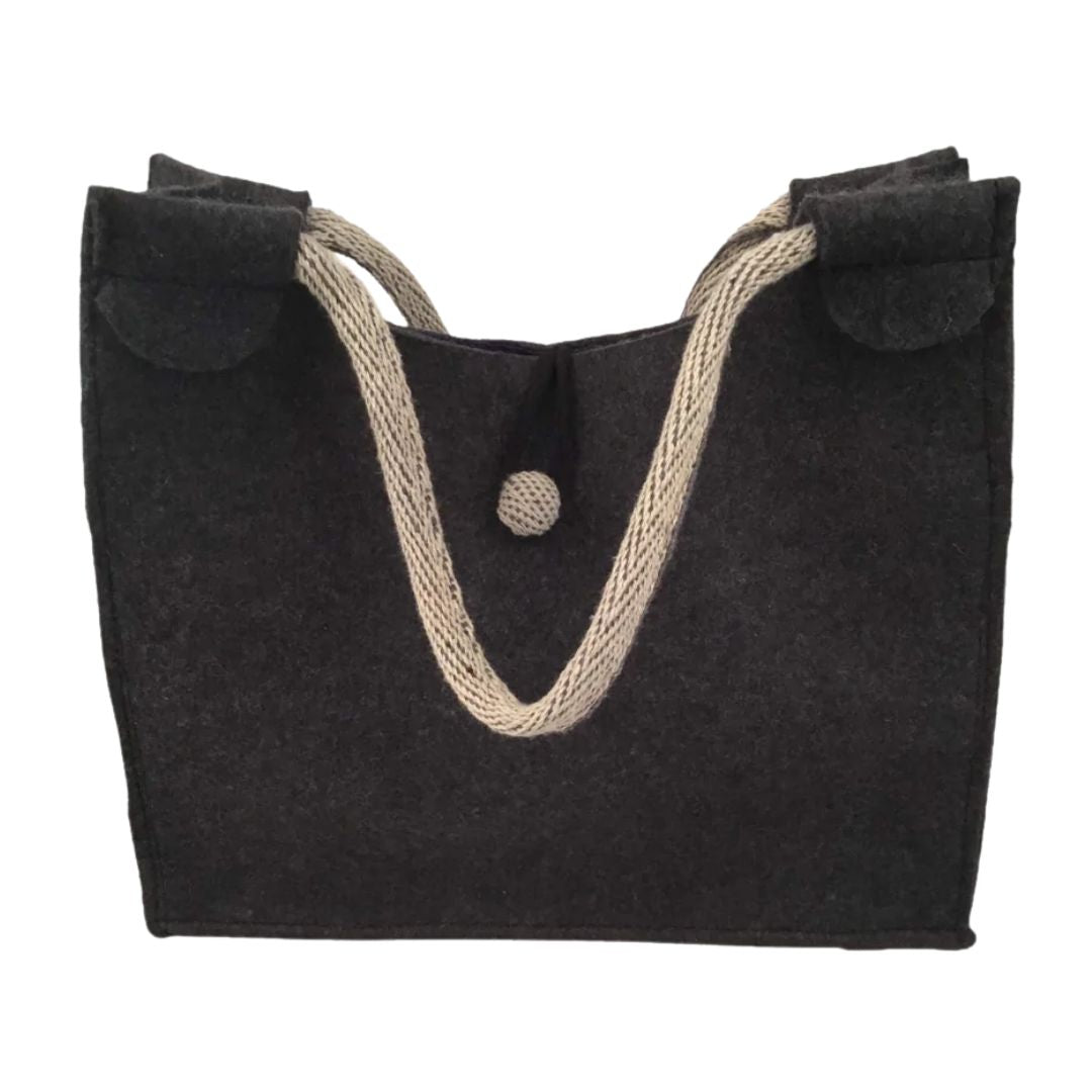 Dark-Grey-Organic-wool-felt-Tote-Bag