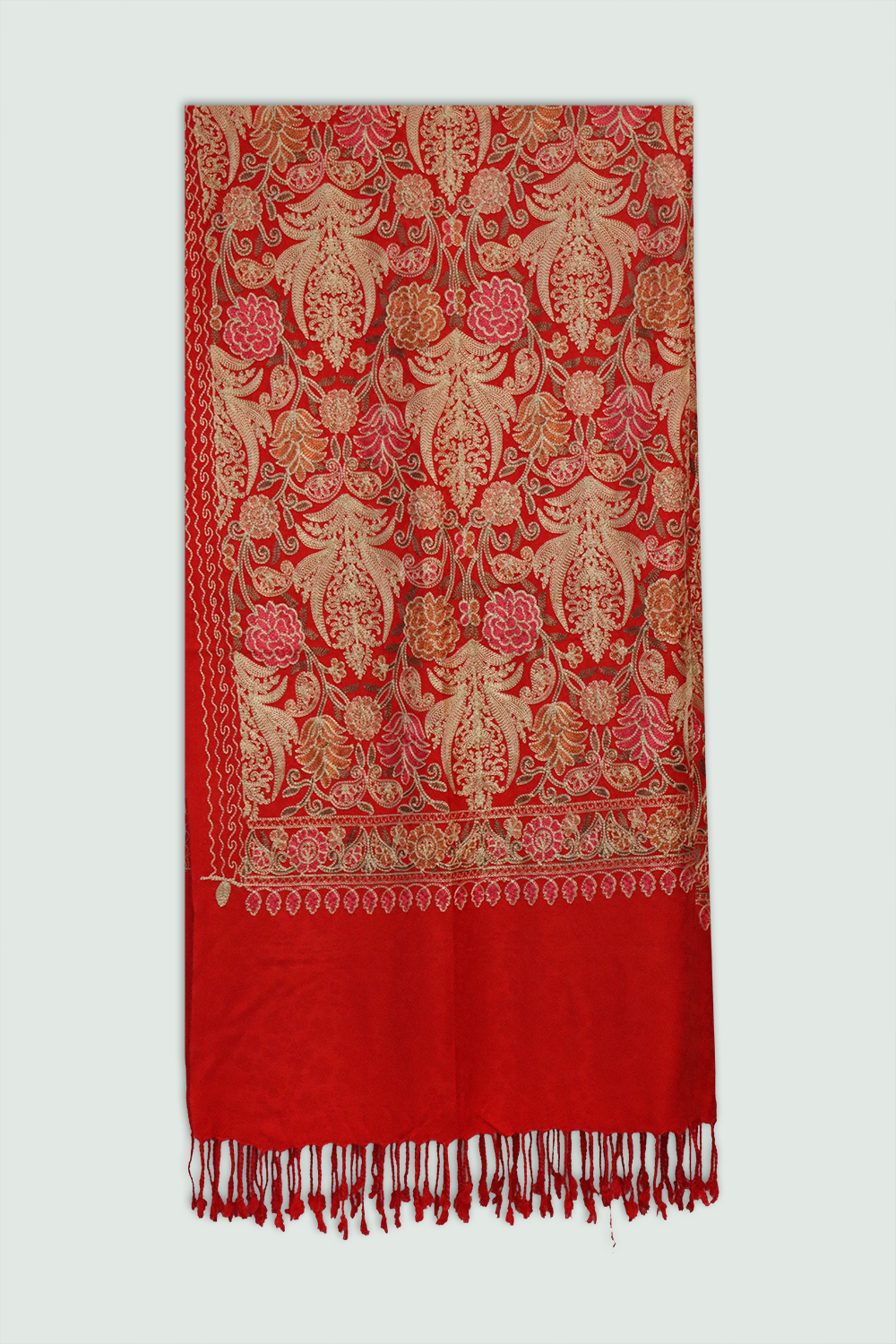 Odhni  Floral Motif - Embroidered -  Multi color  | Stoles & Shawls - Mojopanda Organic  Store