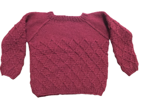 Organic Wool |  Pullover Red Alert |  Wild Blue /  Red Alert |size-3 years - Mojopanda Organic  Store
