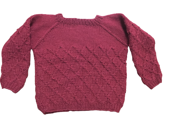 Organic Wool |  Pullover Red Alert |  Wild Blue /  Red Alert |size-3 years - Mojopanda Organic  Store