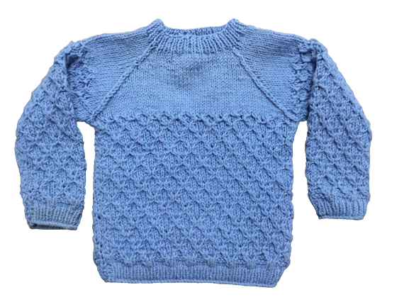 Organic Wool |  Pullover Red Alert |  Wild Blue /  Red Alert |size-3 years - Mojopanda Organic  Store