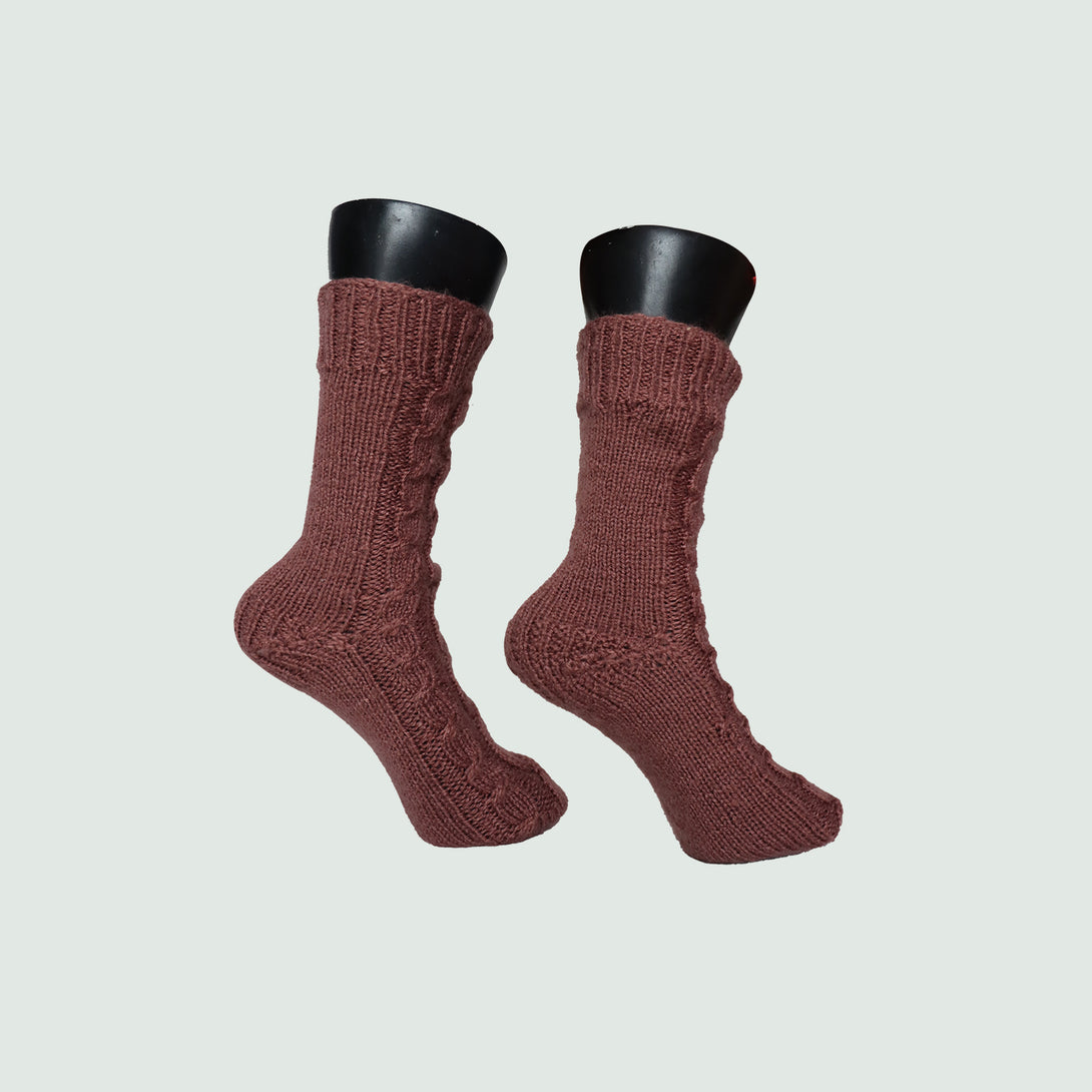 Hand-Knitted-Woollen-Socks-Hazelnut-Colour