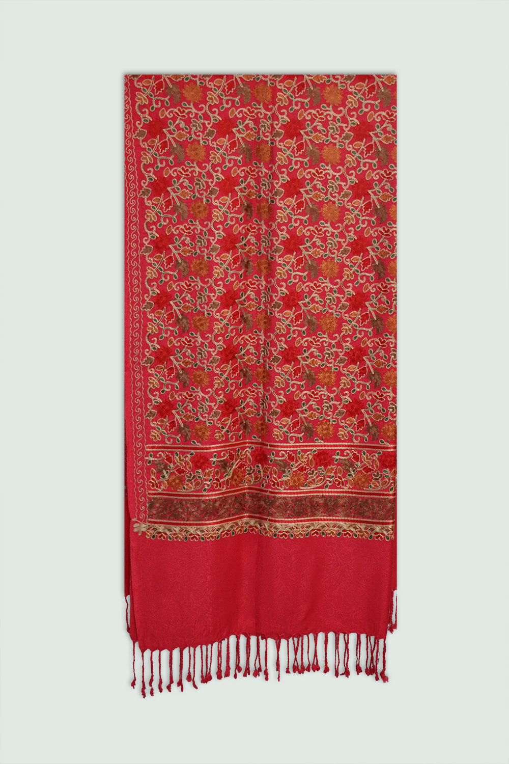 Odhni  Floral Motif - Embroidered -  Multi color  | Stoles & Shawls - Mojopanda Organic  Store