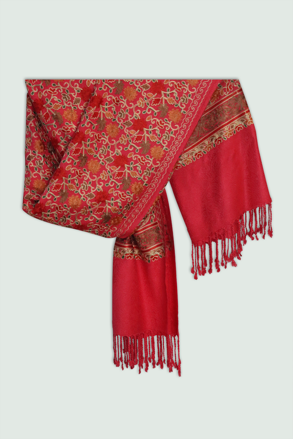 Odhni  Floral Motif - Embroidered -  Multi color  | Stoles & Shawls - Mojopanda Organic  Store