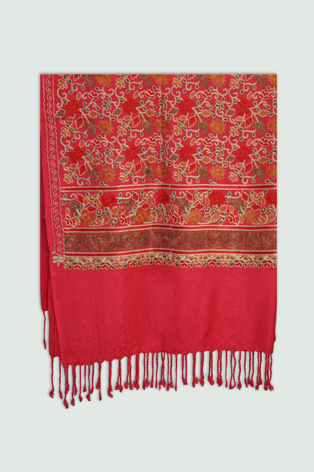 Odhni  Floral Motif - Embroidered -  Multi color  | Stoles & Shawls - Mojopanda Organic  Store