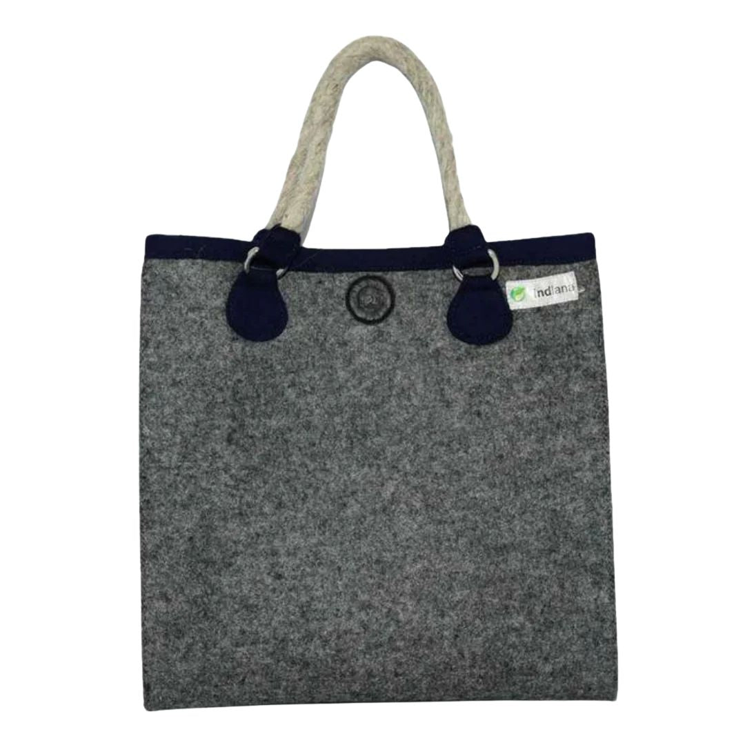 Light Grey & Deep Blue Tote Bag