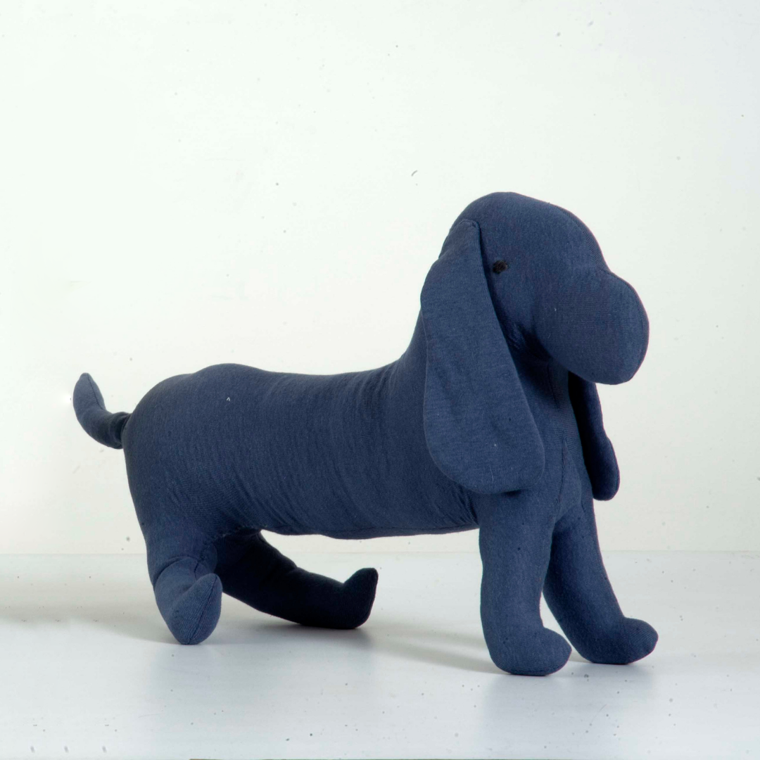Dog Knitted Dark Blue Stuffed/Plush/Soft Pet Toy | 100% Premium Cotton - Mojopanda Organic  Store